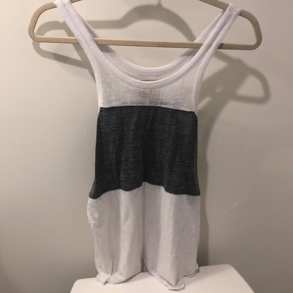 CHASER Gray and White Striped Tank